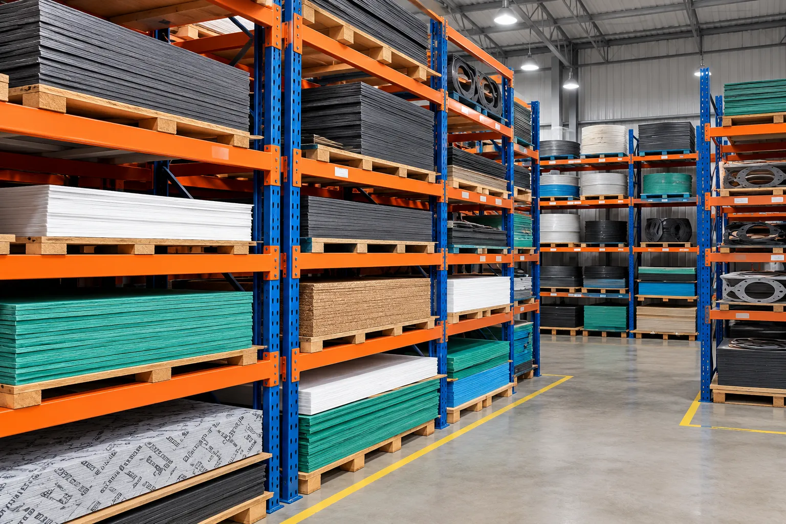 Power presses and raw material on the shop floor